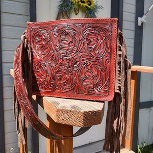 American Darling Tooled Fringe Cross Body